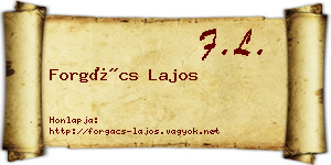 Forgács Lajos névjegykártya