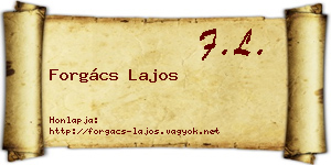 Forgács Lajos névjegykártya
